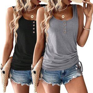 Womens Tank Tops, 2 Pack Summer Tank Tops for Women 2025, Sleeveless U Neck Loos